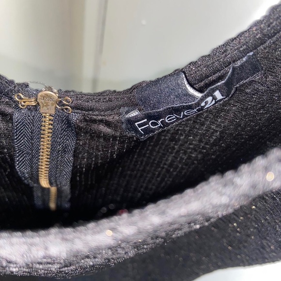 Black rib tank mini dress going out slight sparkle formal cute y2k body-con fit - Picture 6 of 11